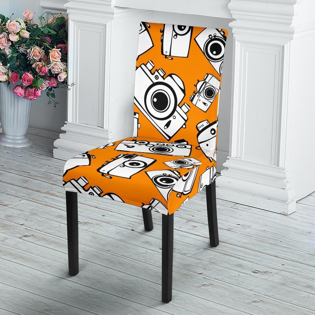 Camera Pattern Print Chair Cover-grizzshop