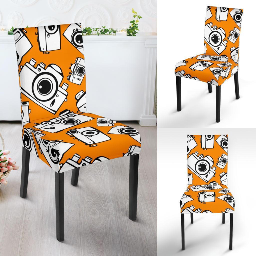 Camera Pattern Print Chair Cover-grizzshop