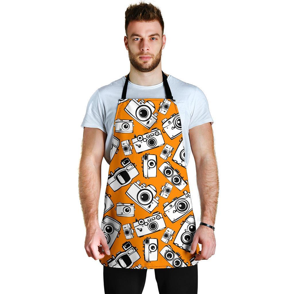 Camera Pattern Print Men's Apron-grizzshop