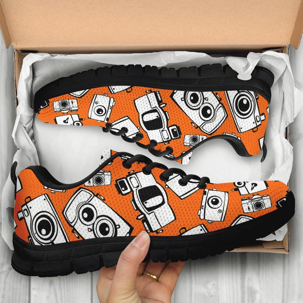 Camera Pattern Print Sneaker Shoes For Men Women-grizzshop