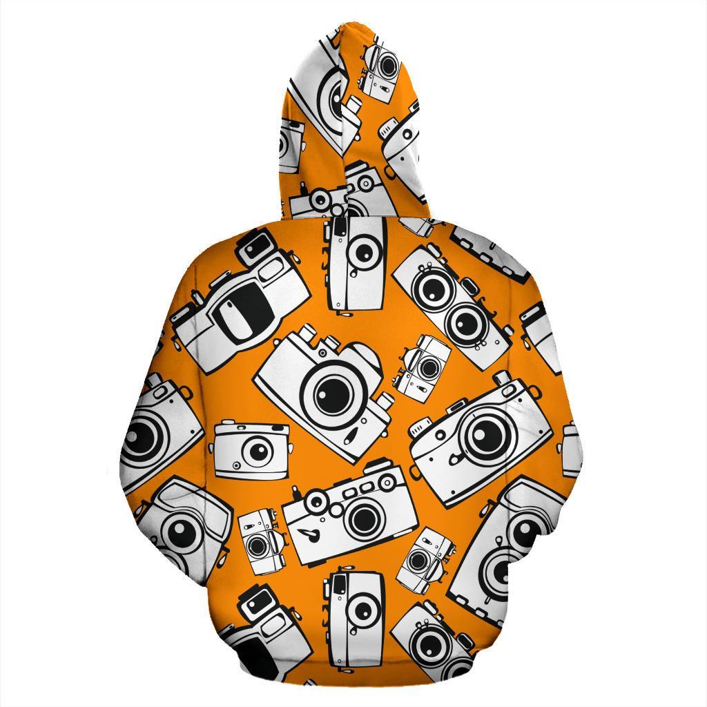 Camera Pattern Print Women Men Pullover Hoodie-grizzshop