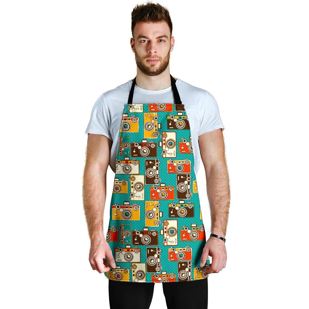 Camera Print Pattern Men's Apron-grizzshop