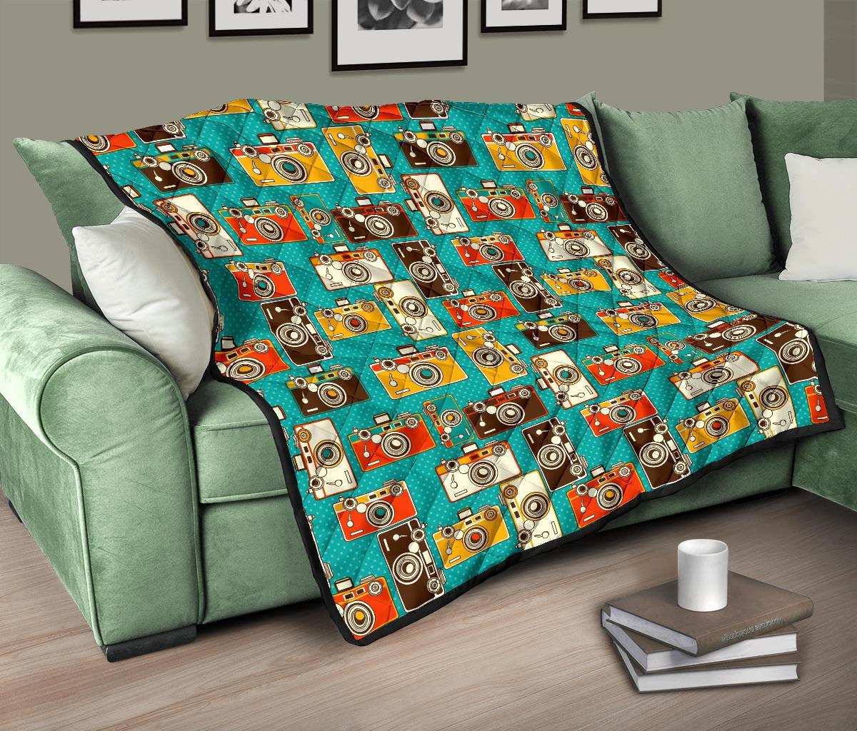 Camera Print Pattern Quilt-grizzshop