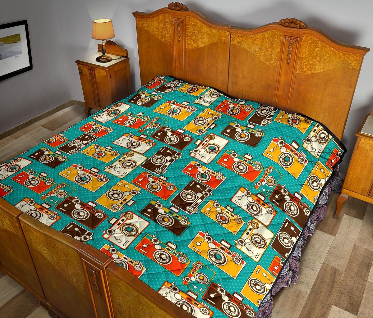 Camera Print Pattern Quilt-grizzshop