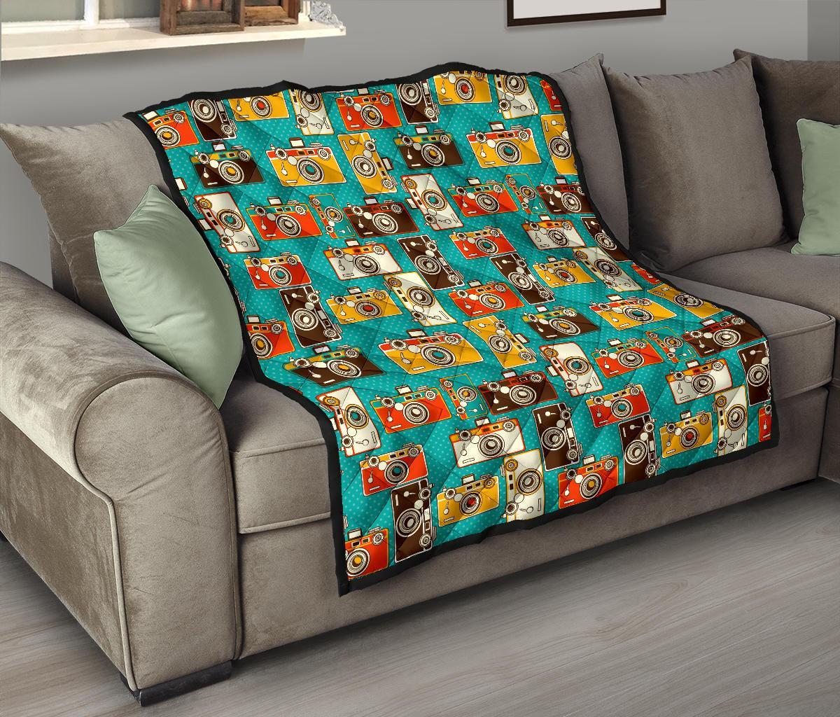Camera Print Pattern Quilt-grizzshop