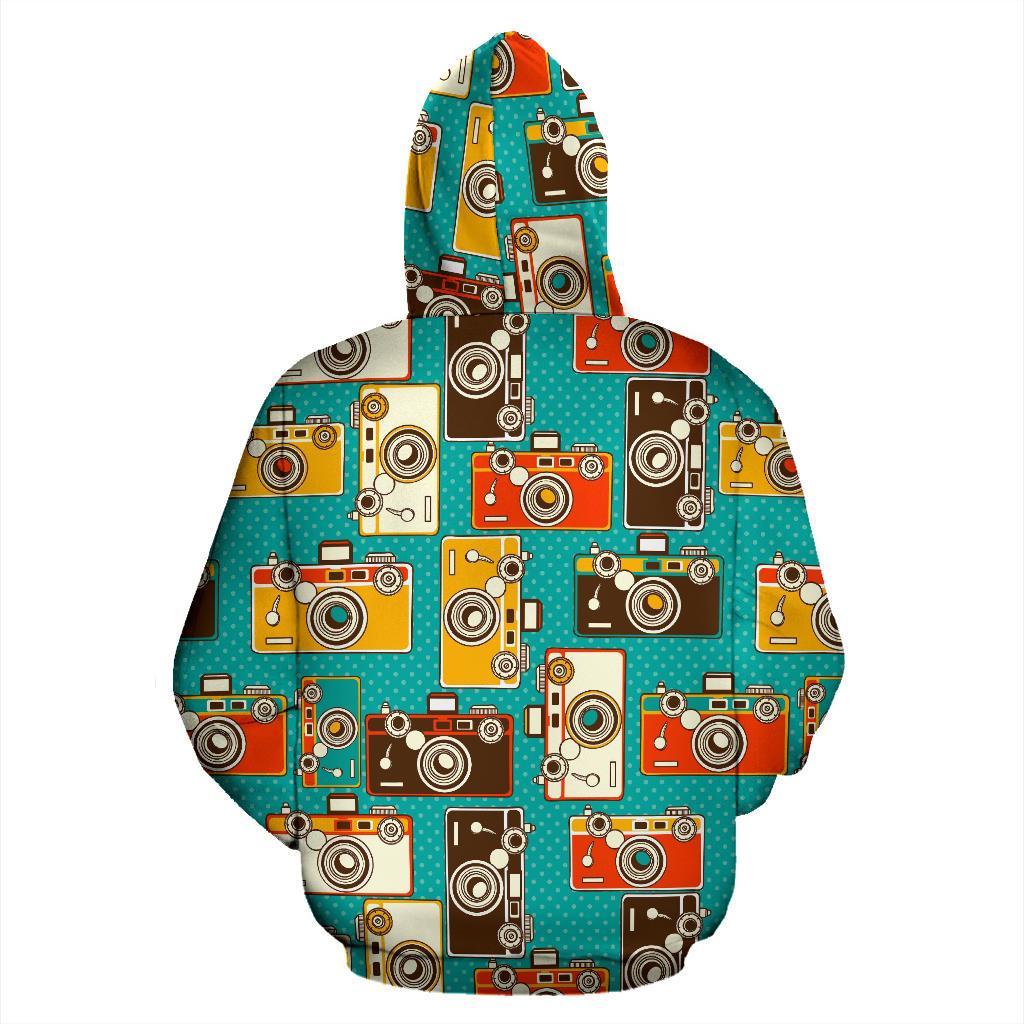 Camera Print Pattern Women Men Pullover Hoodie-grizzshop