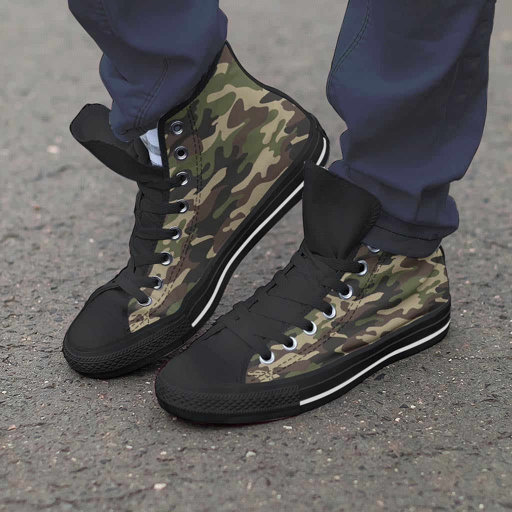 Camo Camouflage Print Men's High Top Shoes-grizzshop