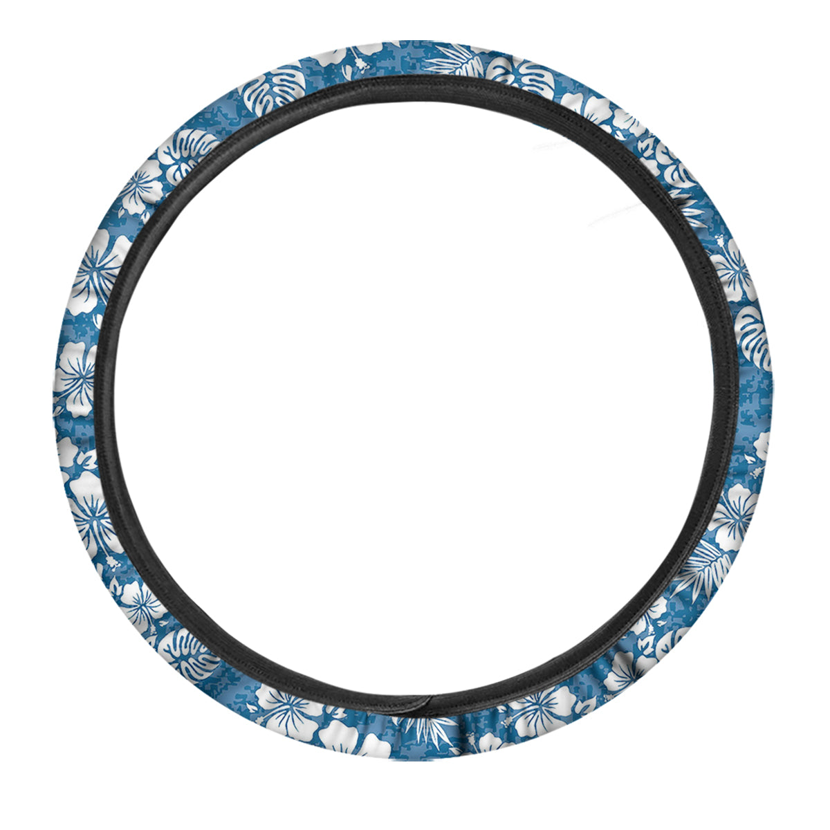 Camo Flower Aloha Hawaiian Print Pattern Car Steering Wheel Cover-grizzshop