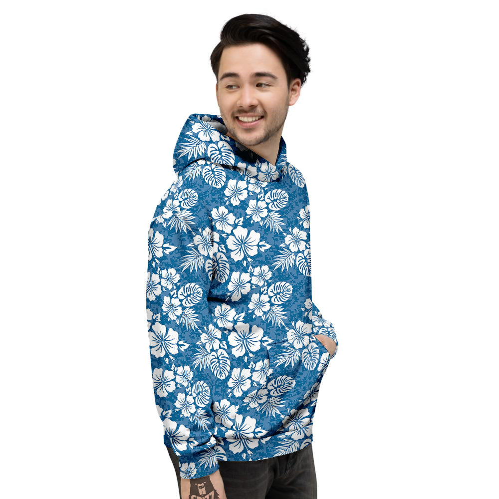 Camo Flower Aloha Hawaiian Print Pattern Men's Hoodie-grizzshop