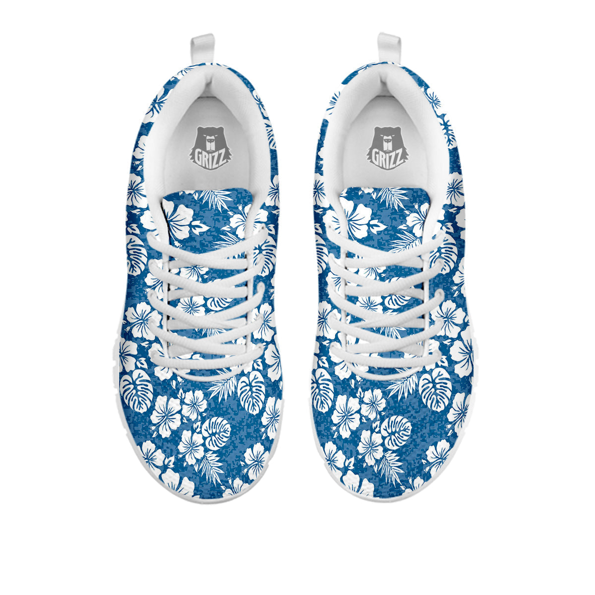 Camo Flower Aloha Hawaiian Print Pattern White Sneaker-grizzshop