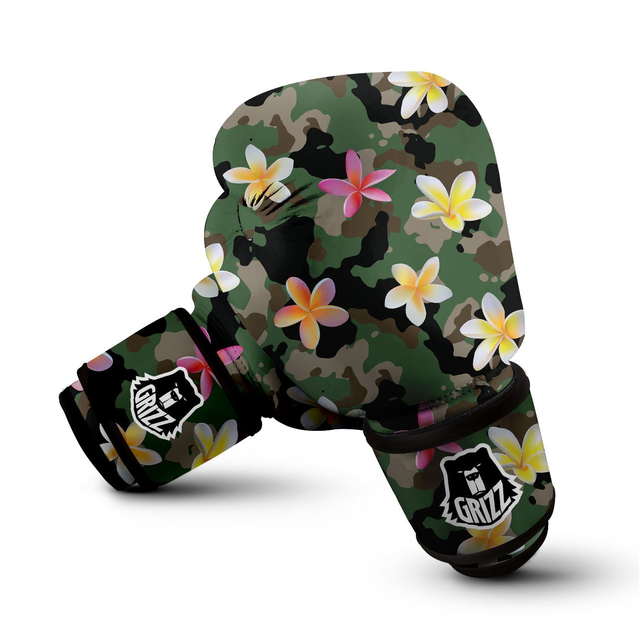 Camo Flower Military Green Print Pattern Boxing Gloves-grizzshop