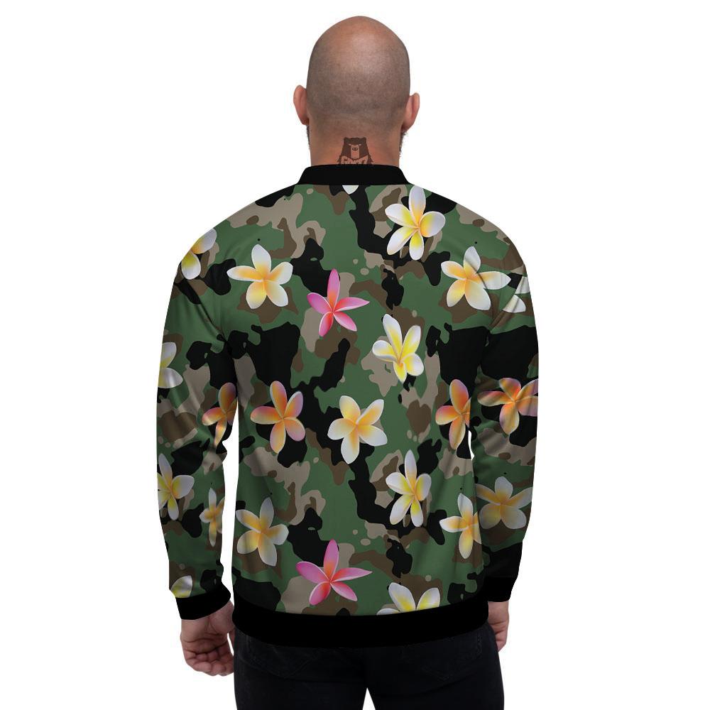 Camo Flower Military Green Print Pattern Men's Bomber Jacket-grizzshop