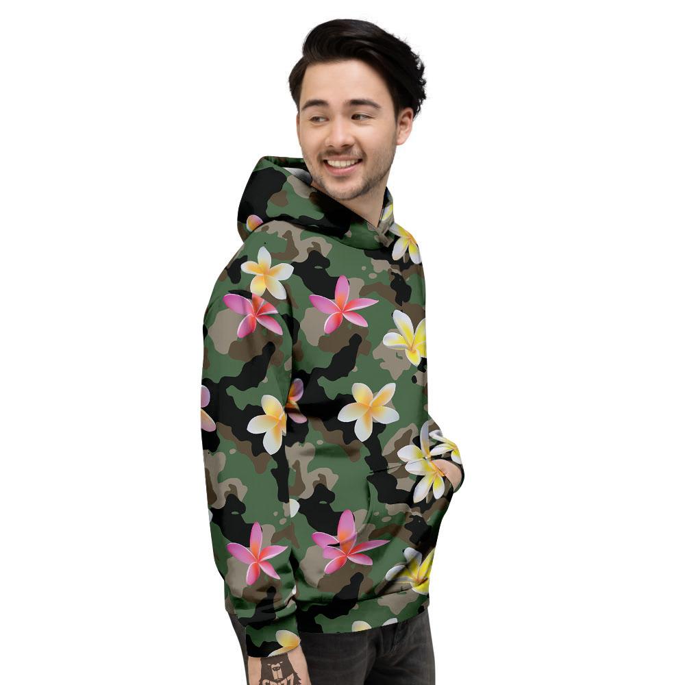 Camo Flower Military Green Print Pattern Men's Hoodie-grizzshop