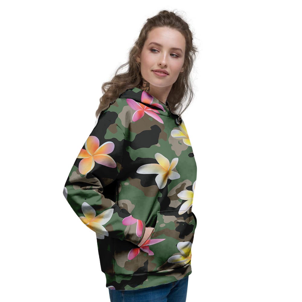 Camo Flower Military Green Print Pattern Women's Hoodie-grizzshop
