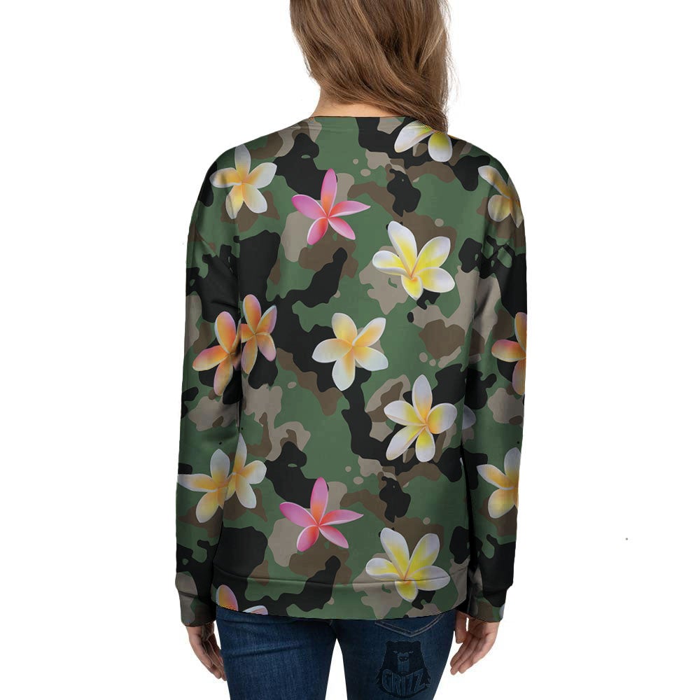 Camo Flower Military Green Print Pattern Women's Sweatshirt-grizzshop