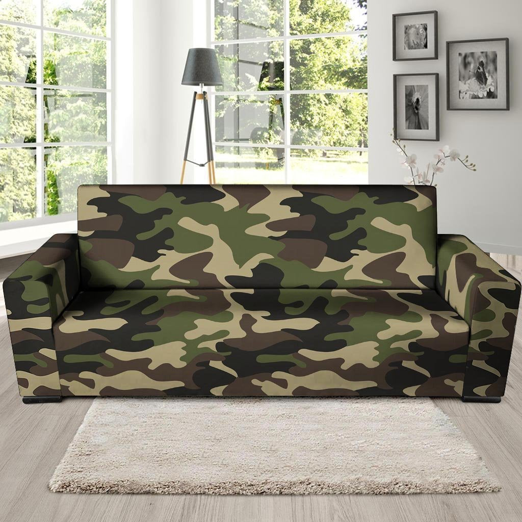Camo Camouflage Print Sofa Cover-grizzshop