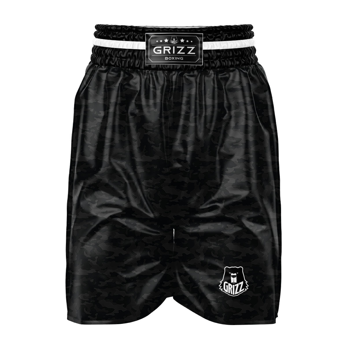 Camouflage Black Print Boxing Shorts-grizzshop