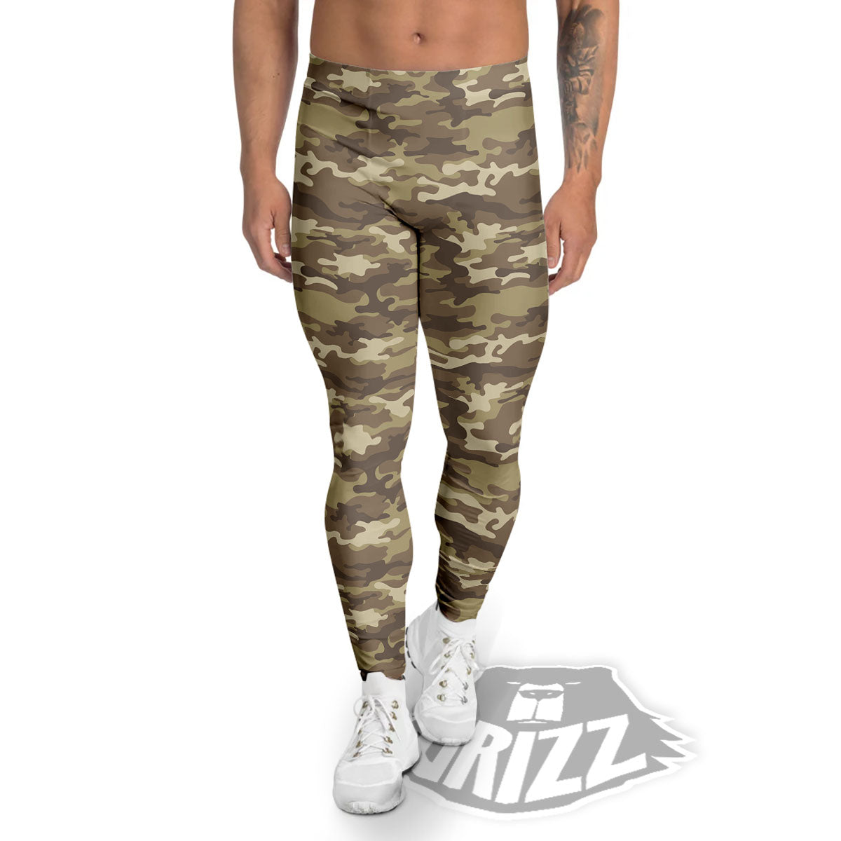 Camouflage Desert Print Men's Leggings-grizzshop