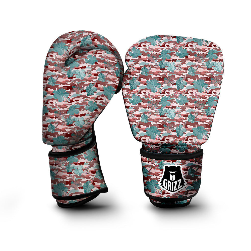 Camouflage Flower Colorful Aloha Print Boxing Gloves-grizzshop