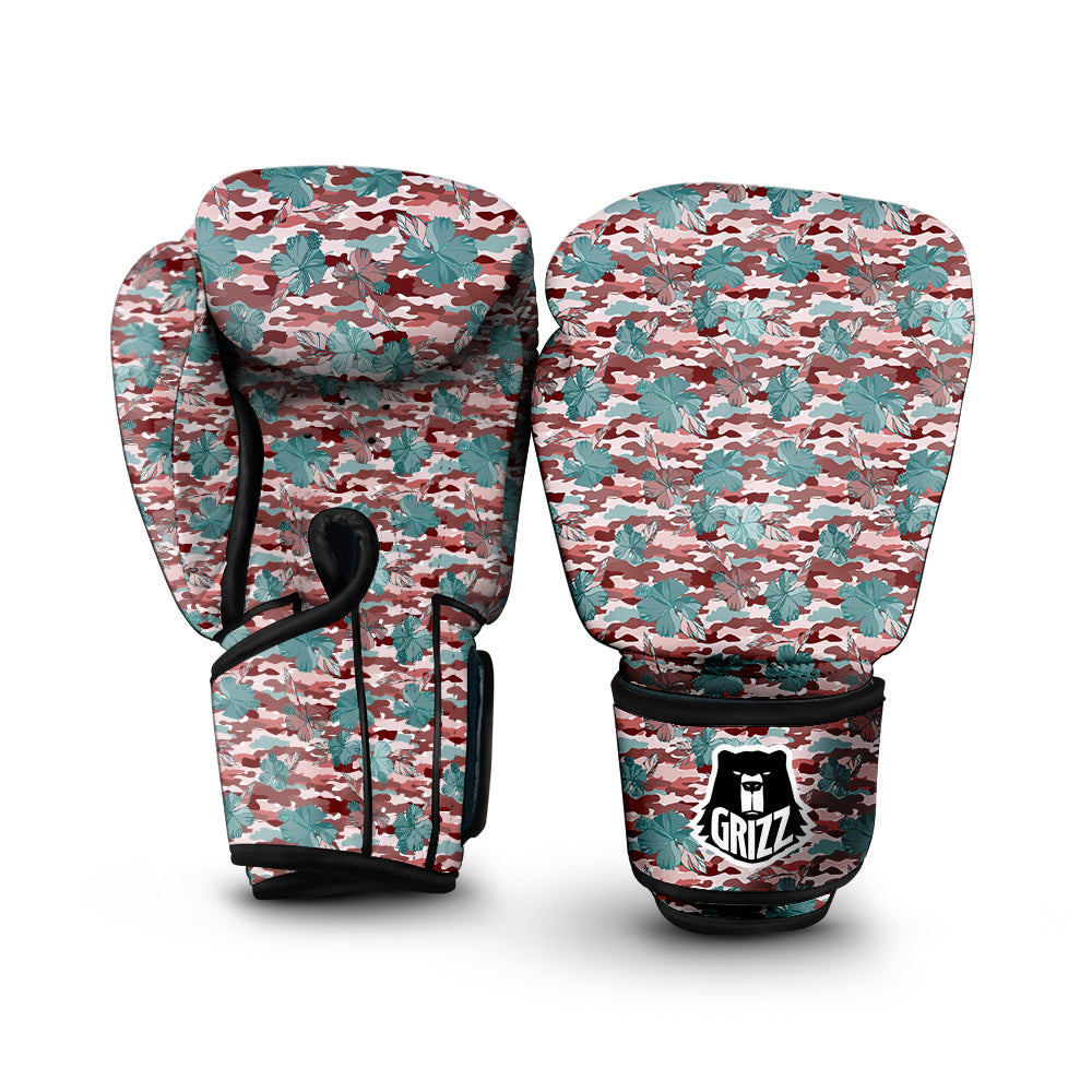 Camouflage Flower Colorful Aloha Print Boxing Gloves-grizzshop