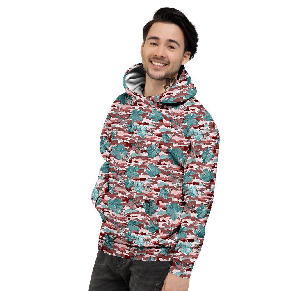 Camouflage Flower Colorful Aloha Print Men's Hoodie-grizzshop