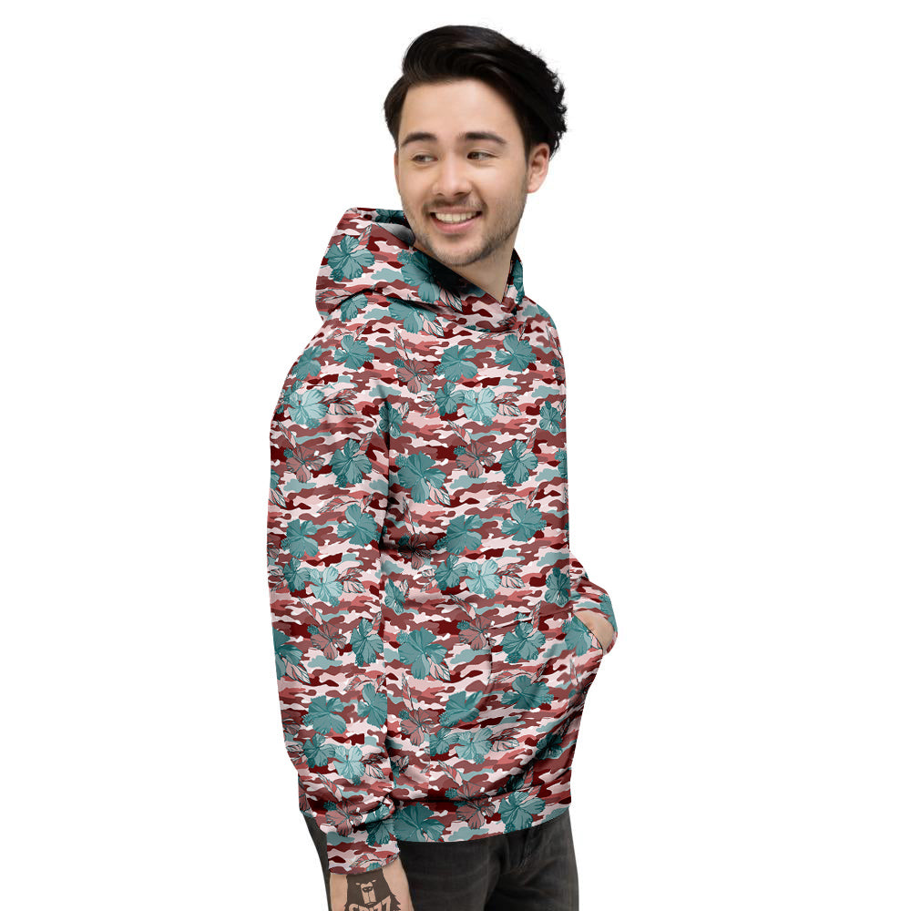 Camouflage Flower Colorful Aloha Print Men's Hoodie-grizzshop