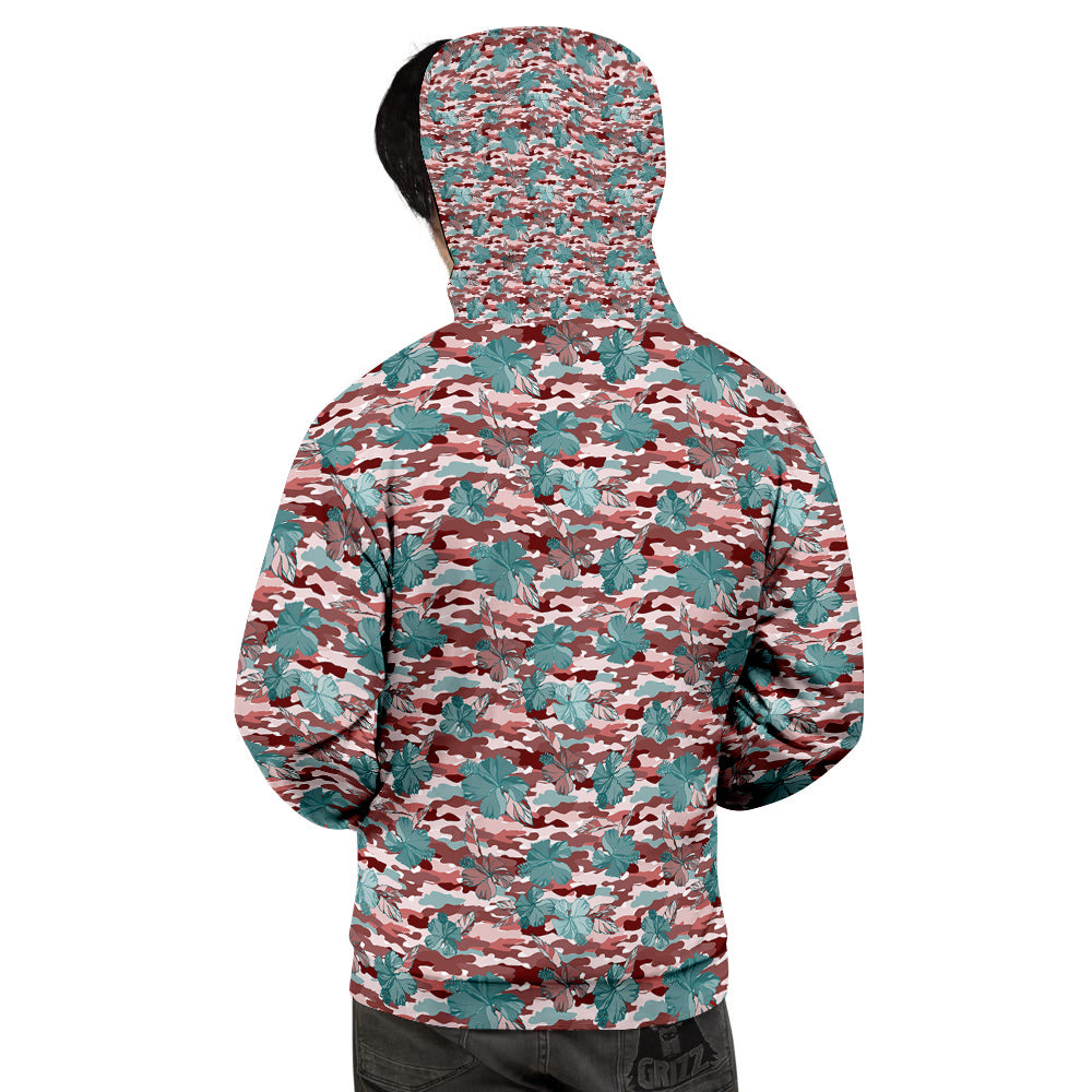 Camouflage Flower Colorful Aloha Print Men's Hoodie-grizzshop