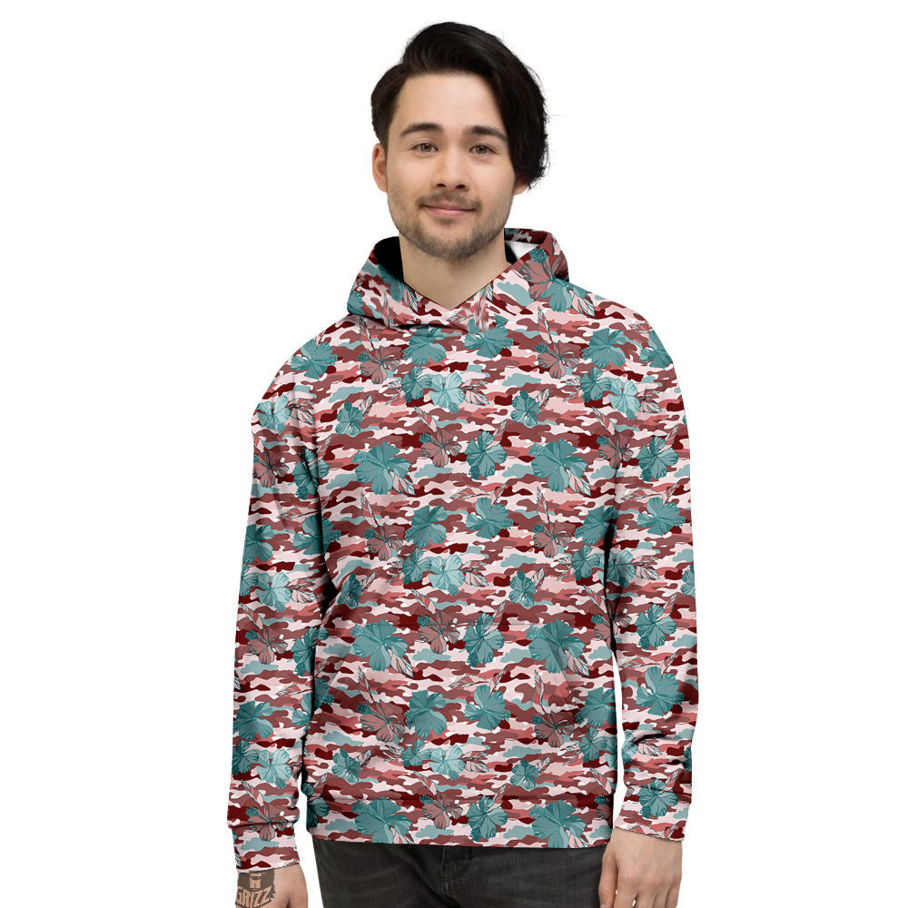 Camouflage Flower Colorful Aloha Print Men's Hoodie-grizzshop