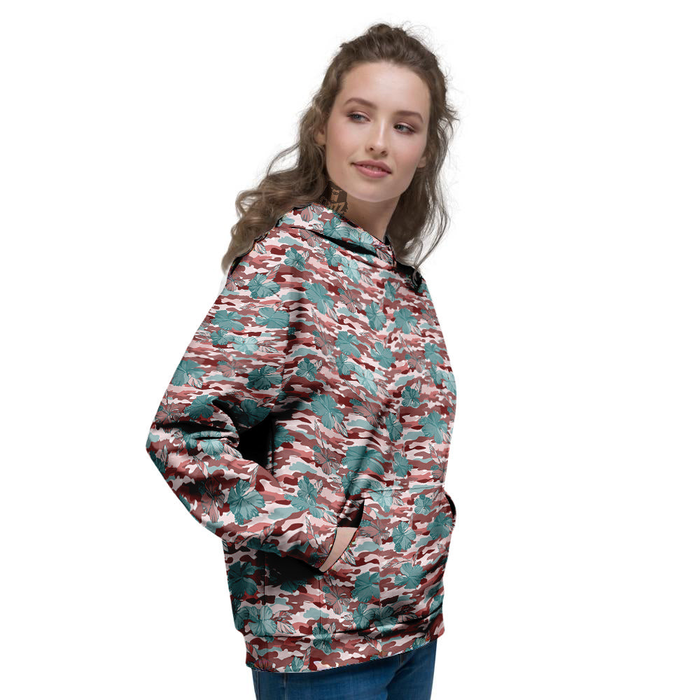 Camouflage Flower Colorful Aloha Print Women's Hoodie-grizzshop