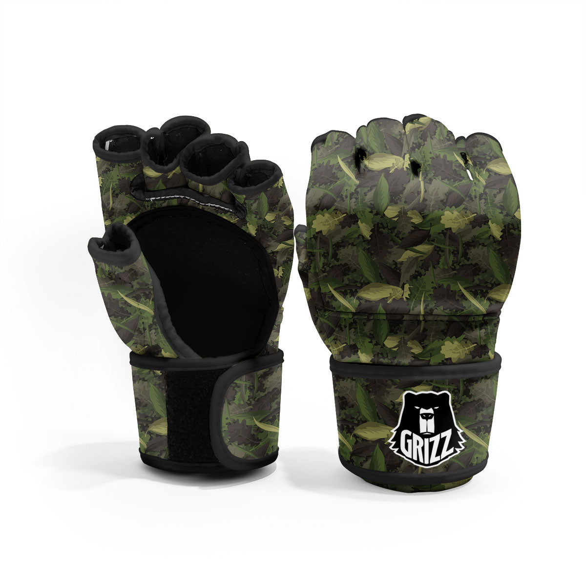 Camouflage Hunting Oak Tree Print MMA Gloves-grizzshop