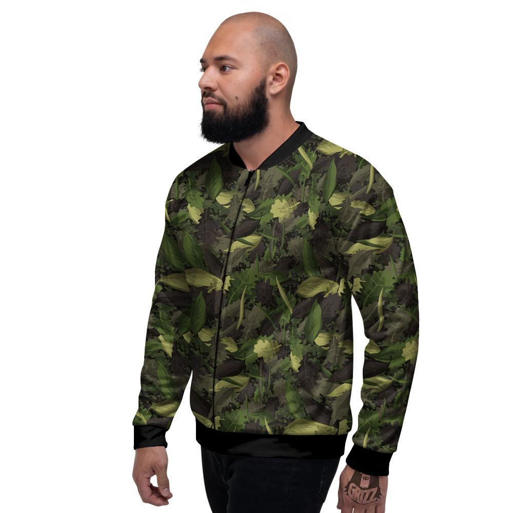 Camouflage Hunting Oak Tree Print Men's Bomber Jacket-grizzshop