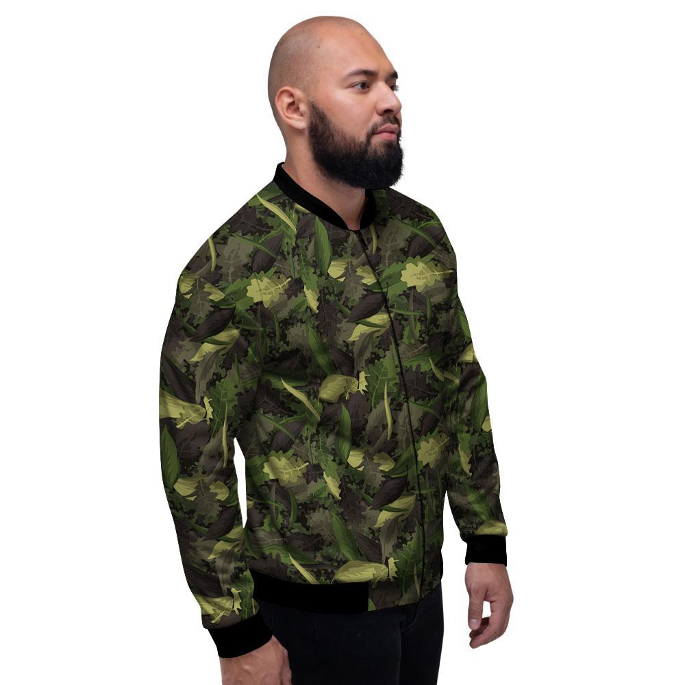 Camouflage Hunting Oak Tree Print Men's Bomber Jacket-grizzshop