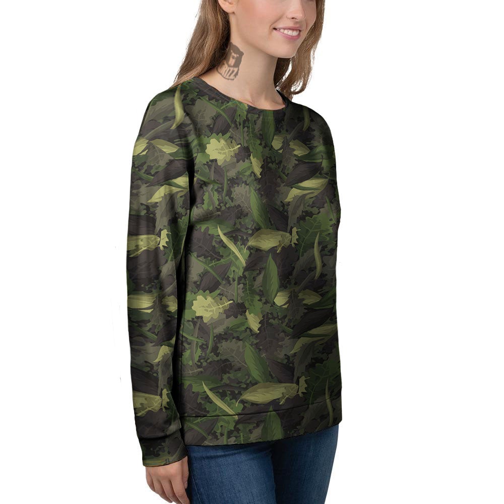 Camouflage Hunting Oak Tree Print Women's Sweatshirt-grizzshop