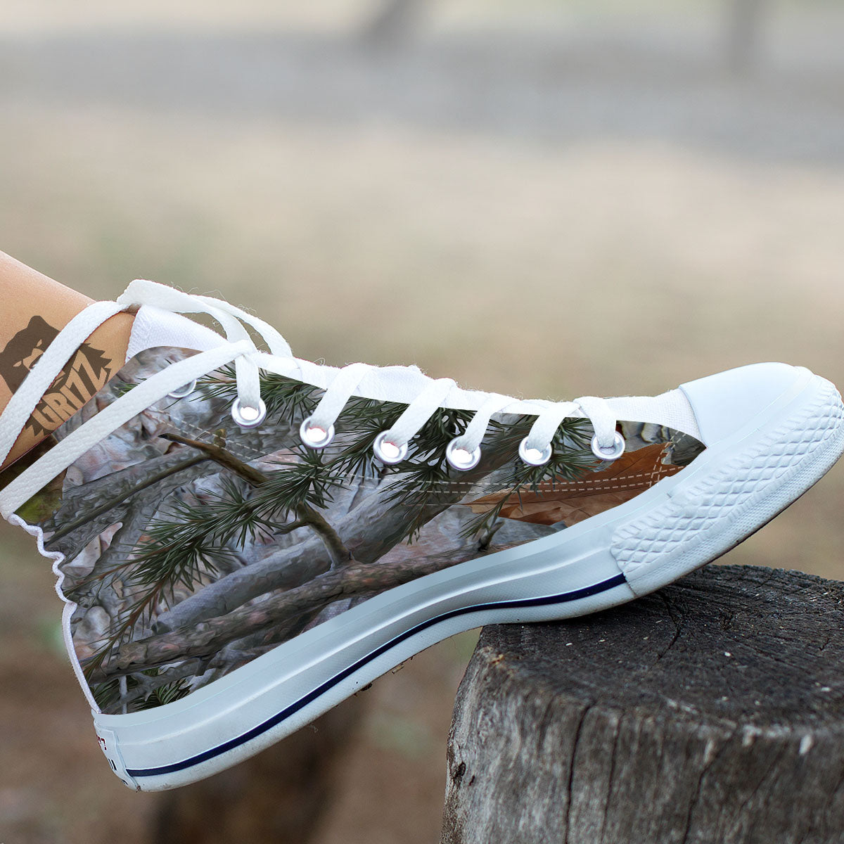 Camouflage Hunting Print Pattern White High Top Shoes-grizzshop