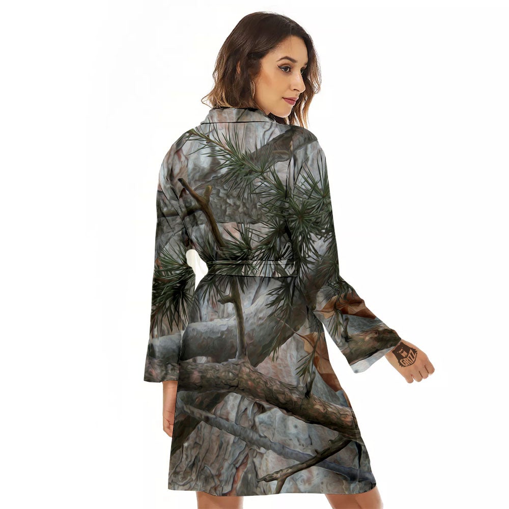 Camouflage Hunting Print Pattern Women's Robe-grizzshop