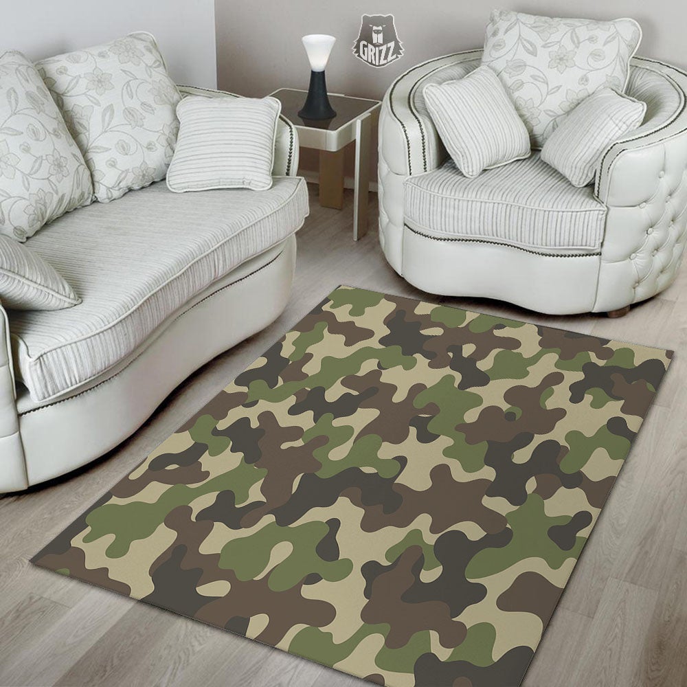 Camouflage Jungle Hunting Print Floor Mat-grizzshop