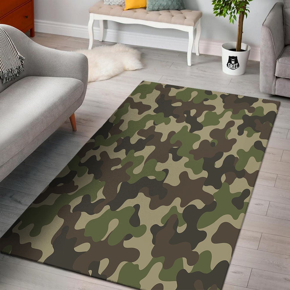 Camouflage Jungle Hunting Print Floor Mat-grizzshop
