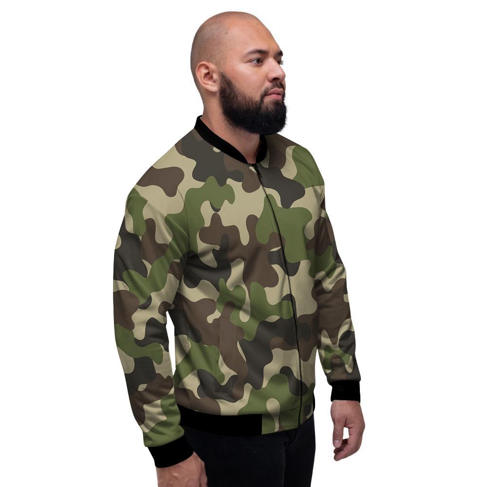 Camouflage Jungle Hunting Print Men's Bomber Jacket-grizzshop