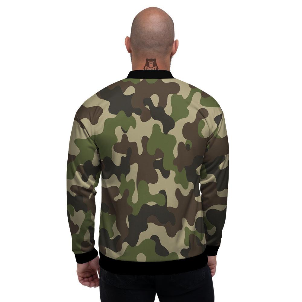Camouflage Jungle Hunting Print Men's Bomber Jacket-grizzshop