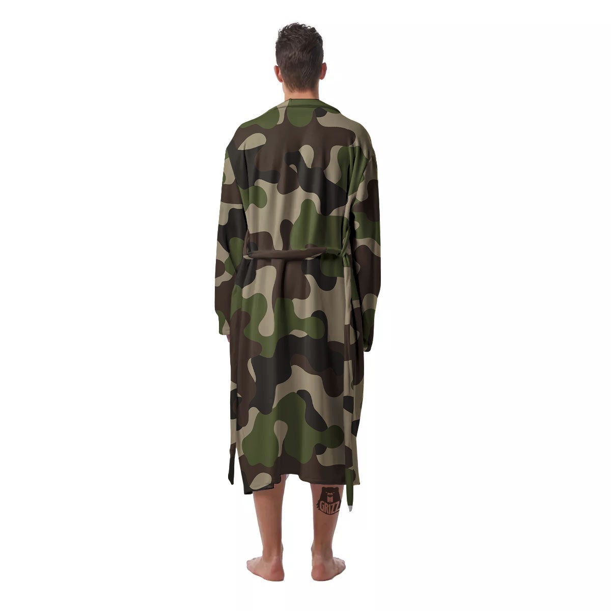 Camouflage Jungle Hunting Print Men's Robe-grizzshop