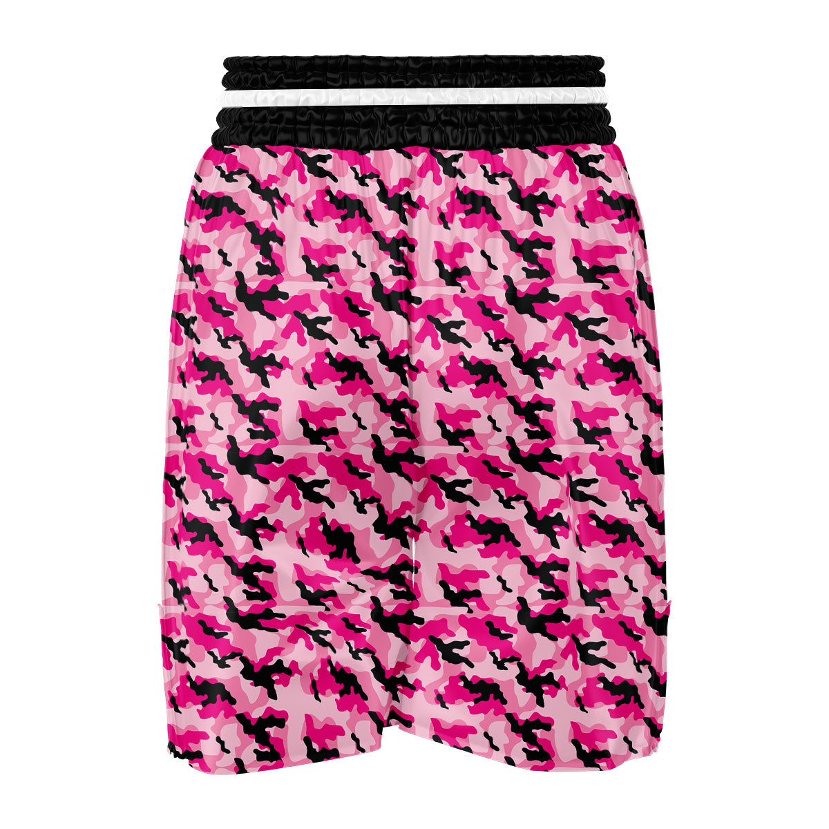 Camouflage Pink And Black Print Boxing Shorts-grizzshop