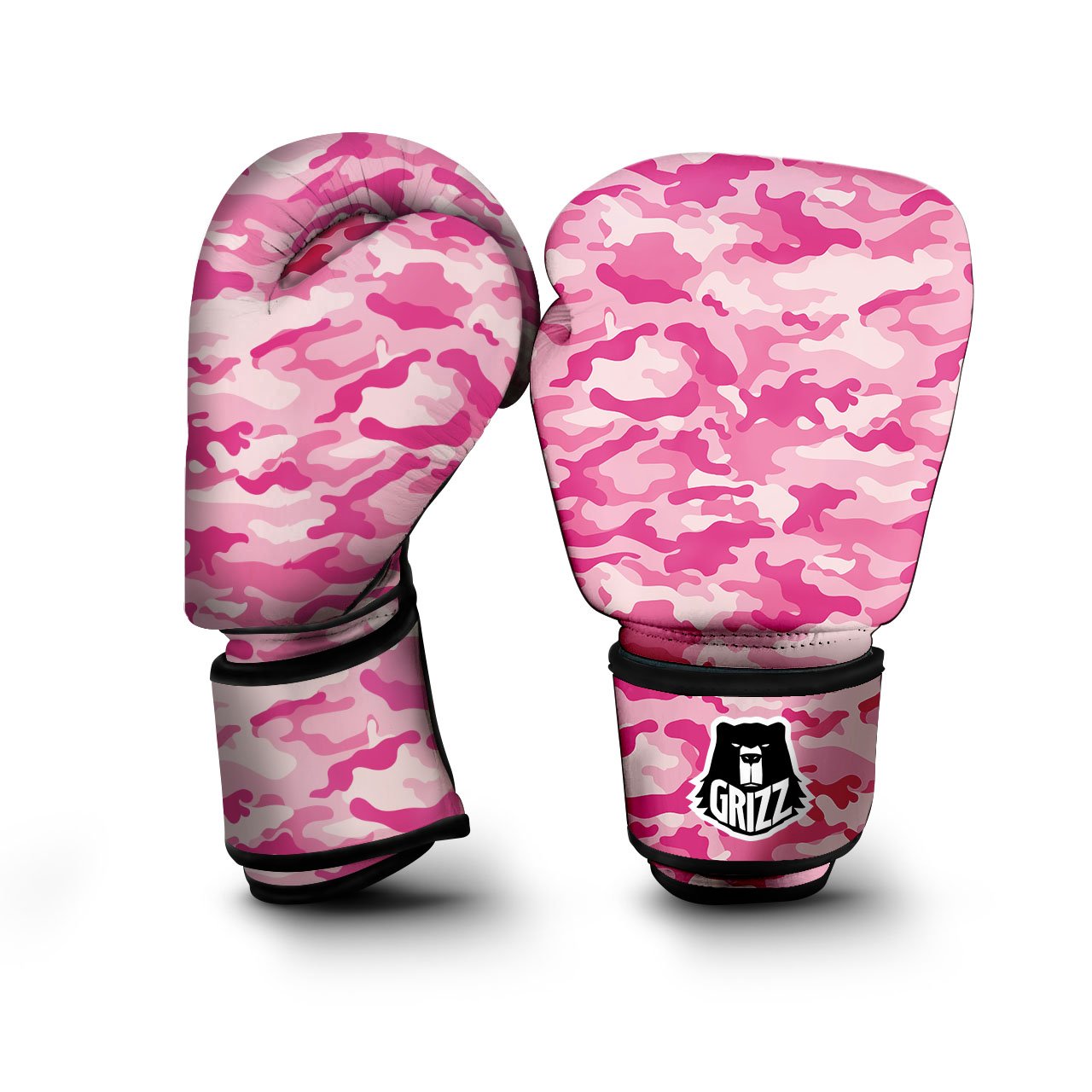 Camouflage Pink Print Pattern Boxing Gloves-grizzshop