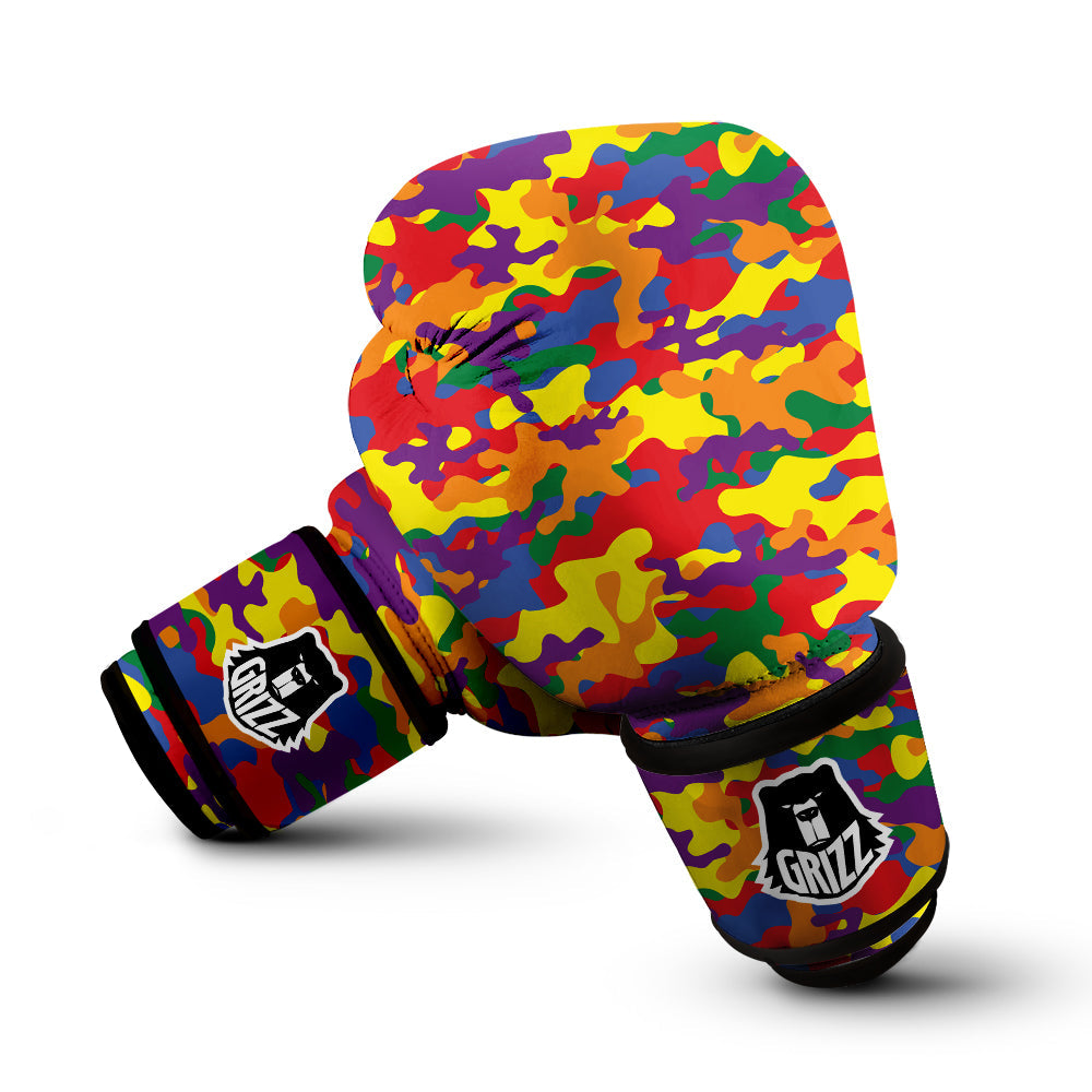 Camouflage Rainbow Print Boxing Gloves-grizzshop