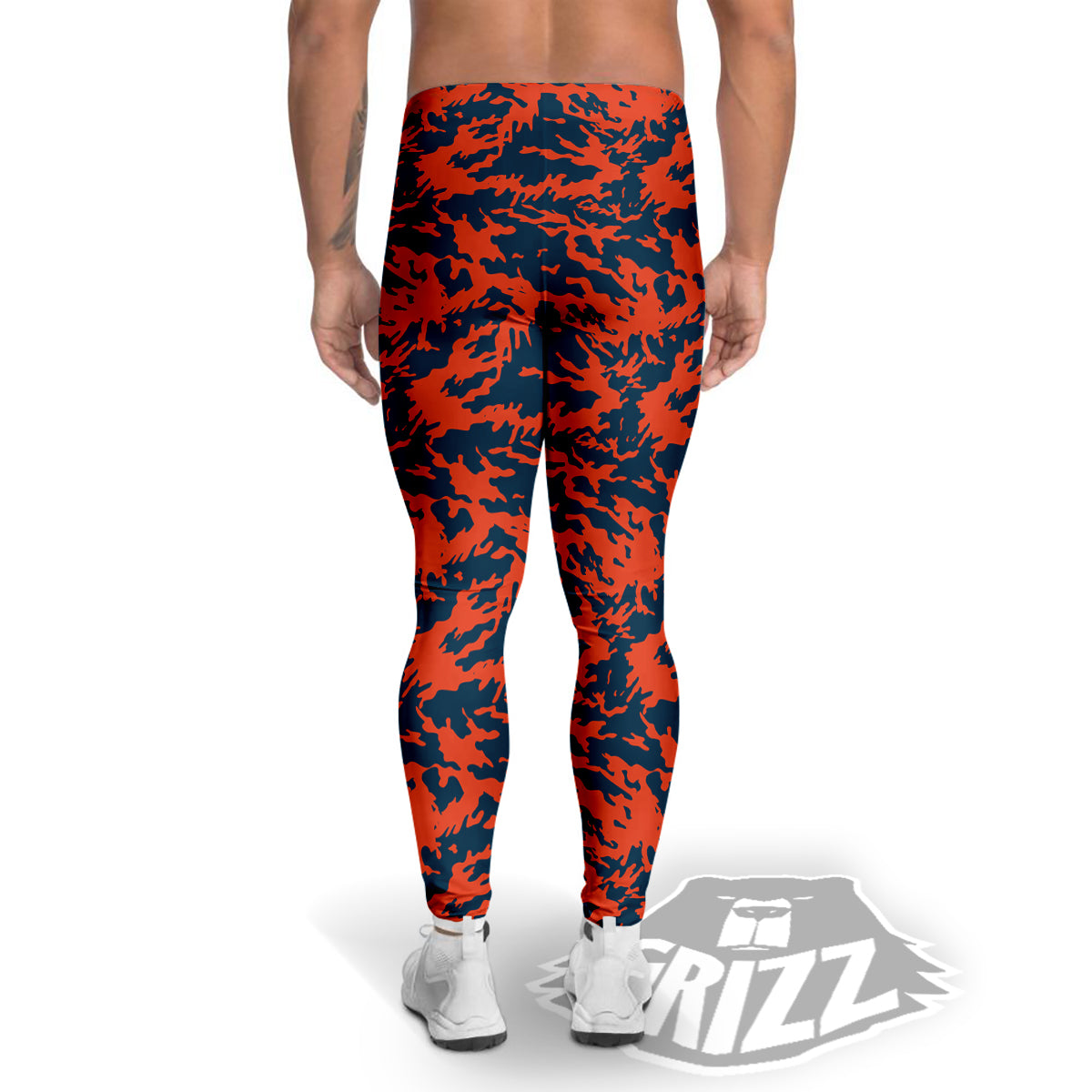 Camouflage Red Spots Print Pattern Men's Leggings-grizzshop