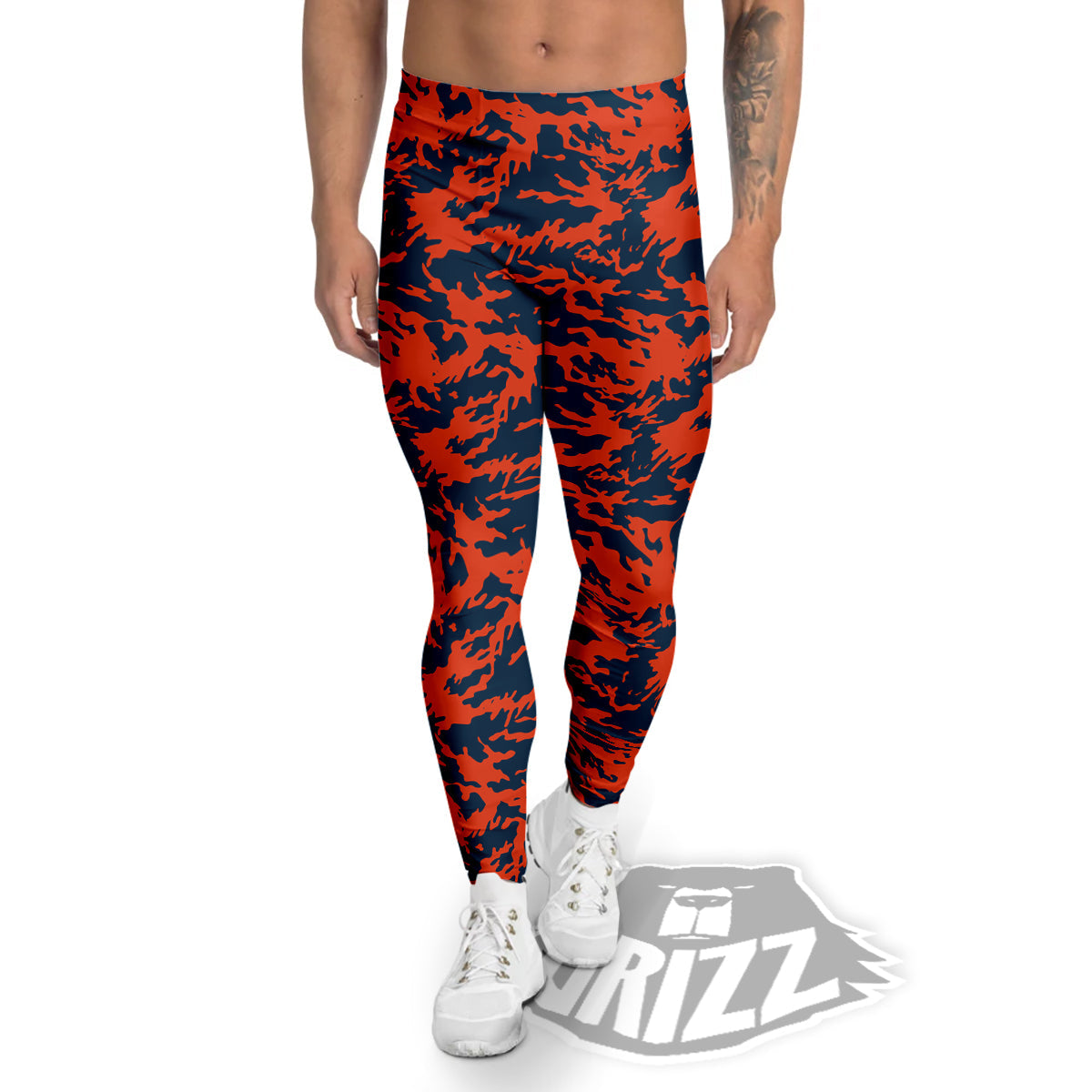 Camouflage Red Spots Print Pattern Men's Leggings-grizzshop