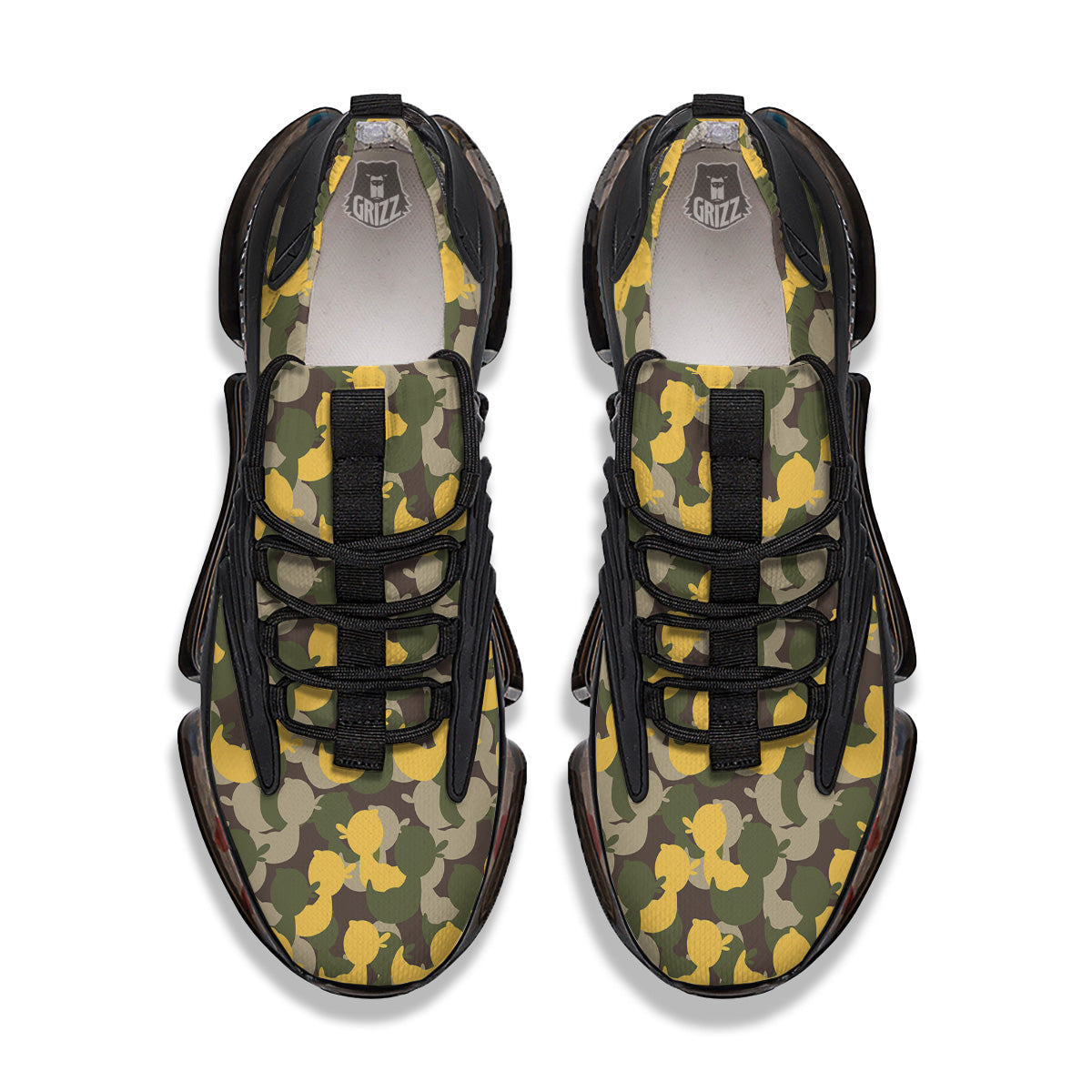 Camouflage Rubber Ducks Print Pattern Black Gym Shoes-grizzshop