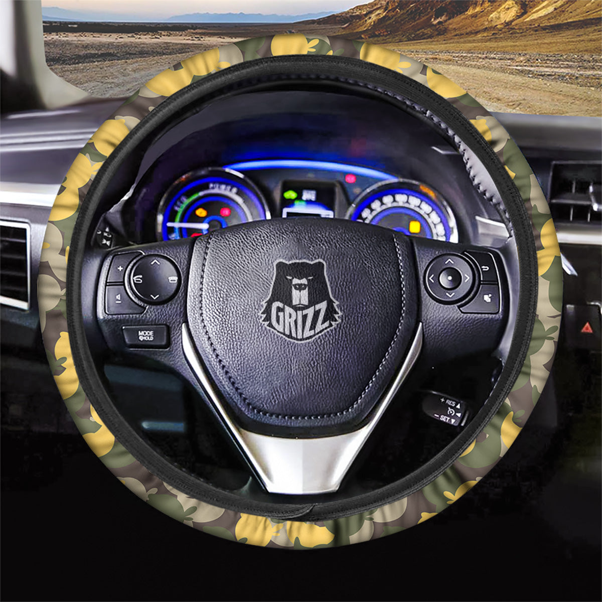 Camouflage Rubber Ducks Print Pattern Car Steering Wheel Cover-grizzshop