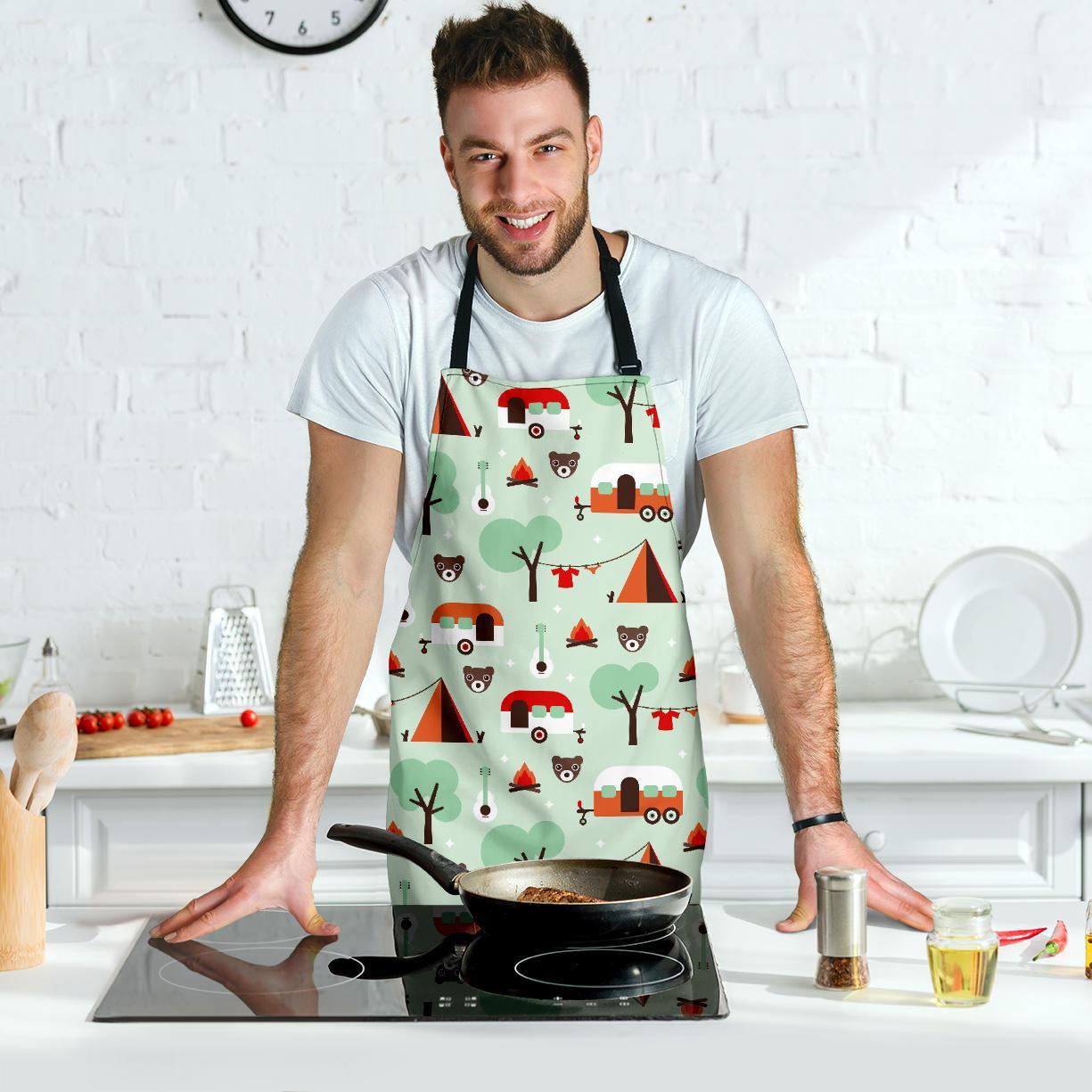 Camper Pattern Print Men's Apron-grizzshop