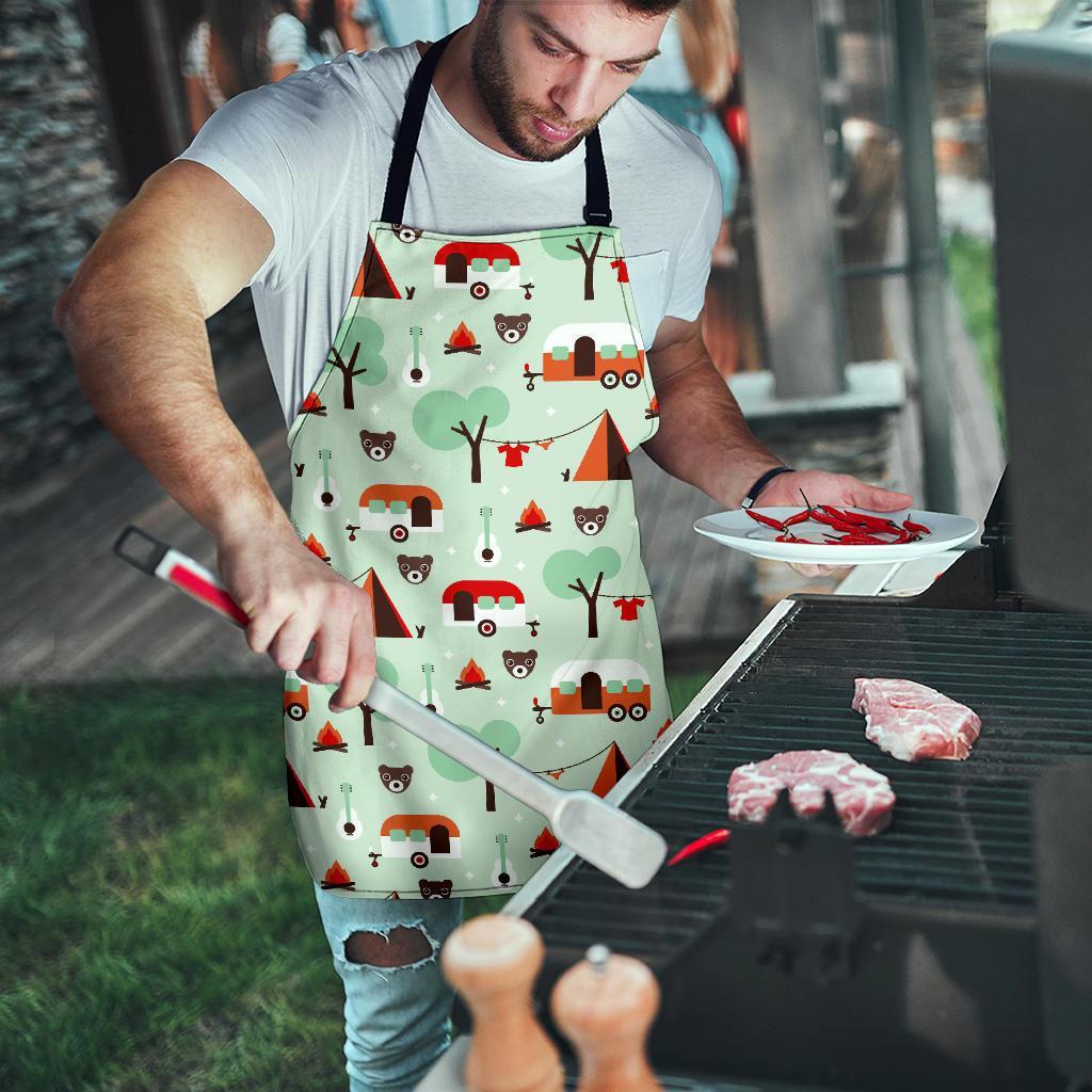 Camper Pattern Print Men's Apron-grizzshop
