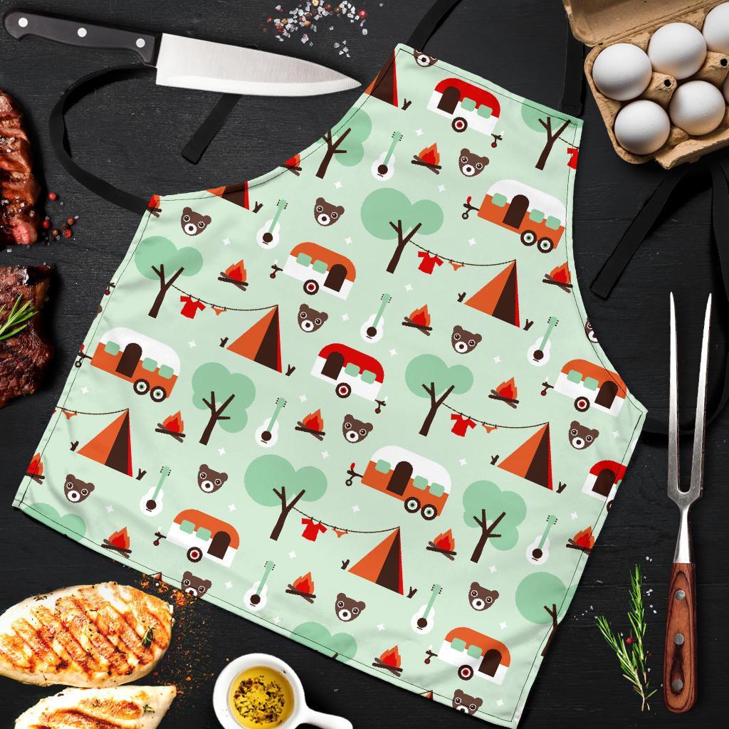 Camper Pattern Print Men's Apron-grizzshop
